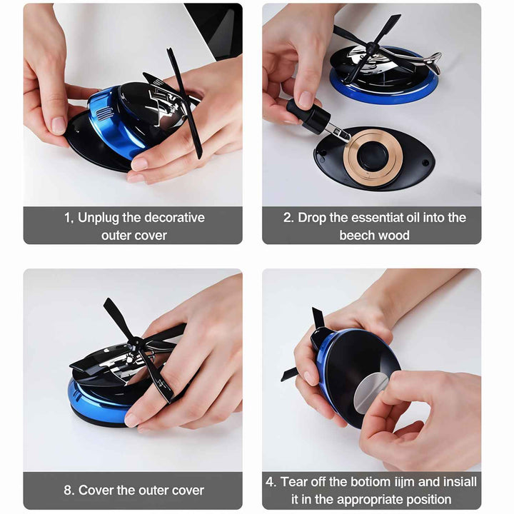 Solar-powered Rotating Helicopter Car Air Freshener