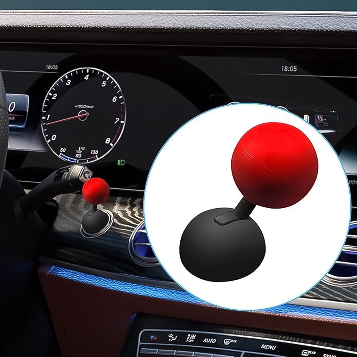Car Push Start Button Rocker Cover Ball Design (1 Pc)