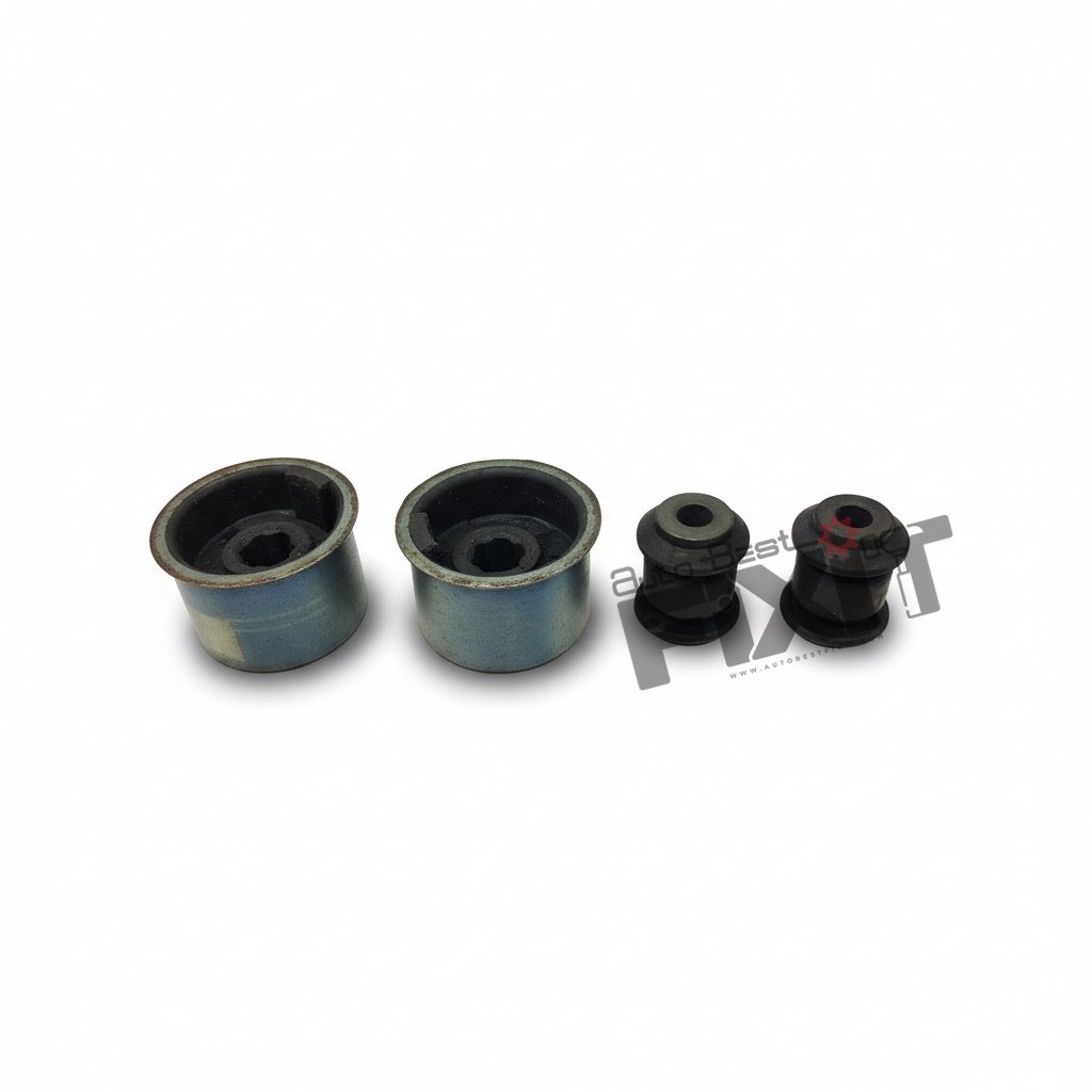 High-performance front suspension bush kit replacement for Fabia 2008-2013 / Rapid 2nd Gen 2020-2021 / Polo 2009-2018 showing heavy-duty connector pins and clean unit housing assembly.