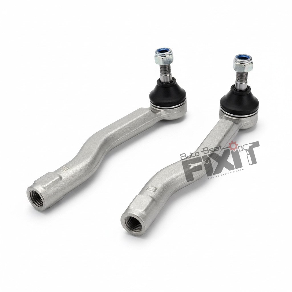 High-performance tie rod end set replacement for Nexon 2017-2023 showing heavy-duty connector pins and clean unit housing assembly.