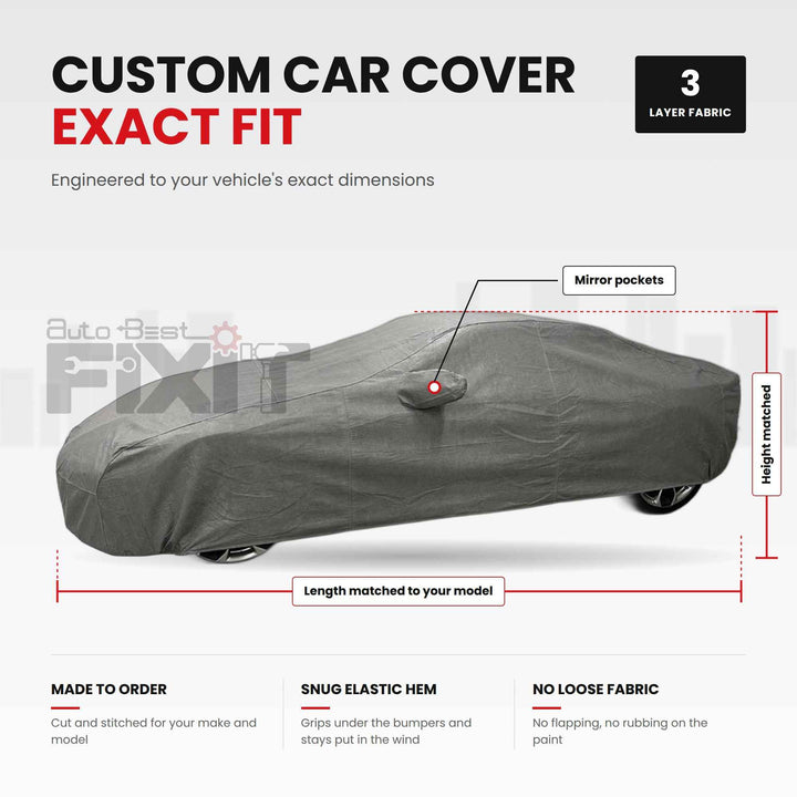 Durable custom-fit car cover with UV protection and scratch-resistant lining