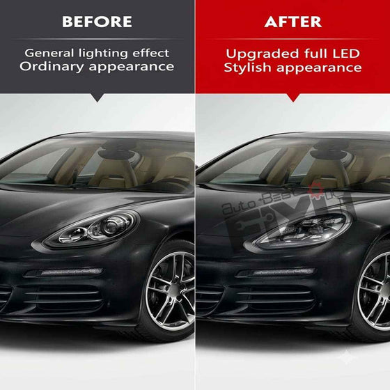 Porsche Panamera Upgrade to 2021 Style Headlamps | Hybrid OEM Replacement Headlamps (2018-2023)