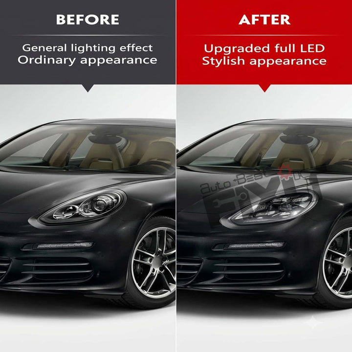 Porsche Panamera Upgrade to 2021 Style Headlamps | Hybrid OEM Replacement Headlamps (2018-2023)