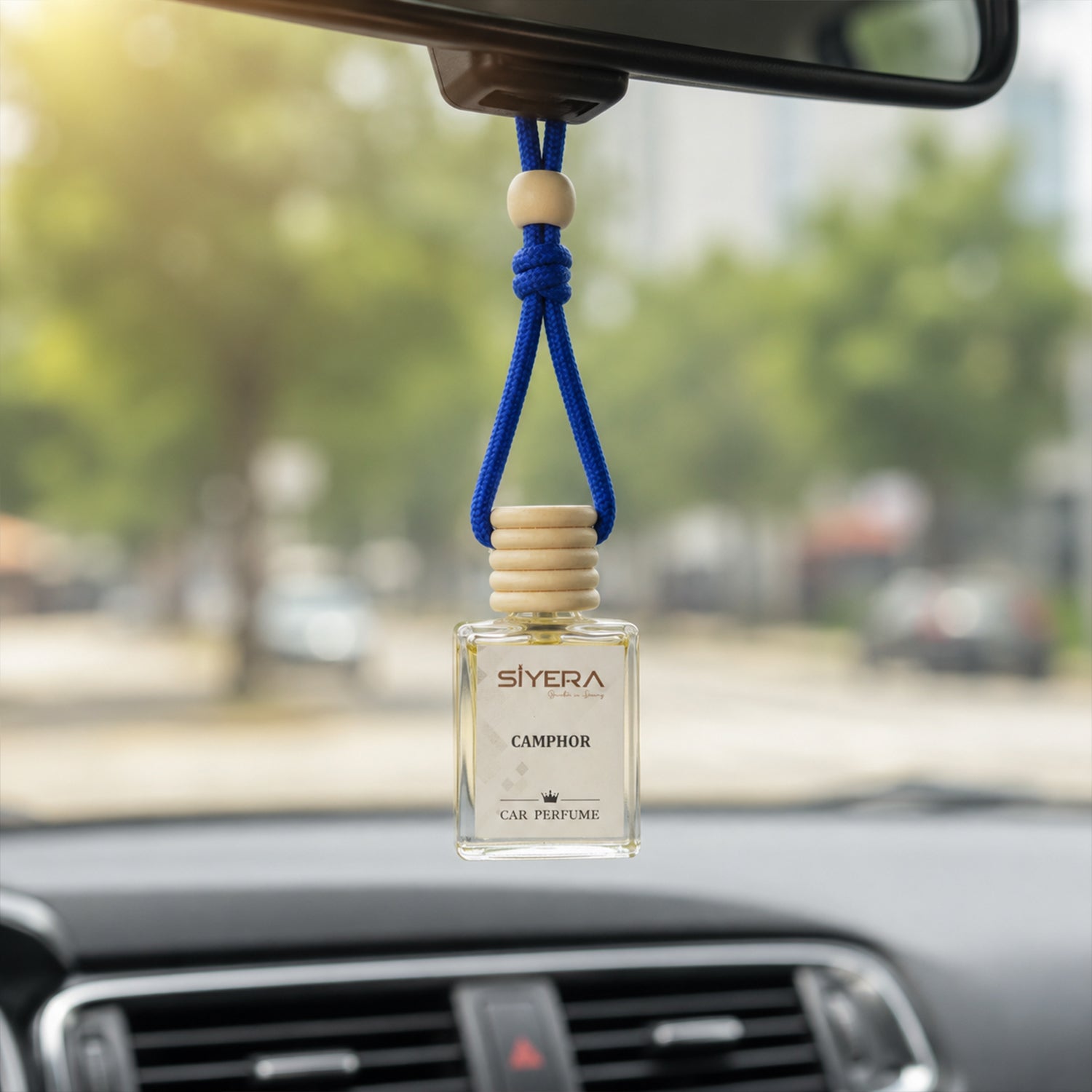 Camphor Car Perfume Hanging Air Freshener With Wooden Cap (1 Pc)