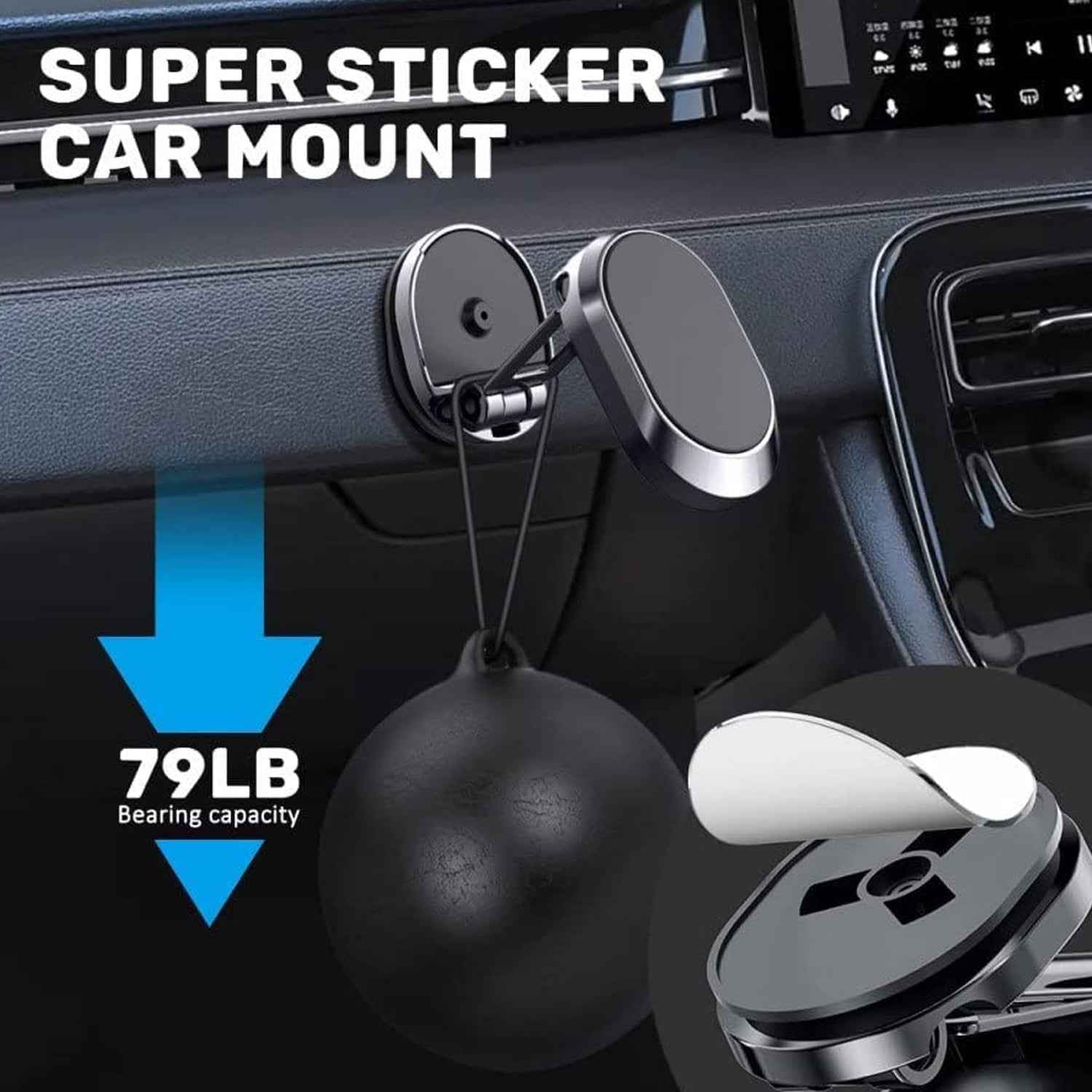 6102 360 Degree Rotating Magnetic Car Phone Holder Metal Folding Car Phone Holder New Alloy Folding Magnetic Car Phone Holder (Pack Of 1)