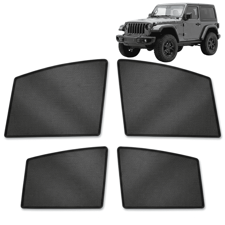 Jeep Wrangler Car Window Curtains (2018-Present) - Custom Fit Sun Shade, UV & Privacy Protection