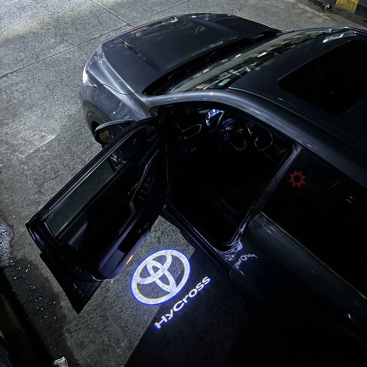 Toyota Innova Hycross (2022-2026) Hycross Logo LED Door Welcome Light - Puddle Lamp | Set of 2 — Installed Photo | Auto Best Fixit
