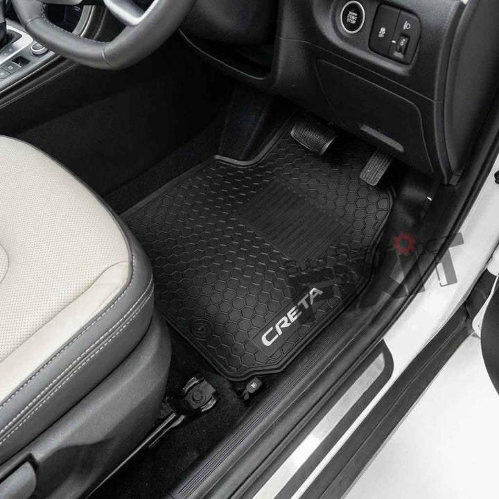 Hyundai Creta (2020-Present) Custom Fit Latex Car Floor Mats - Lite | Waterproof & Anti-Skid | Lite – Close-Up Detail