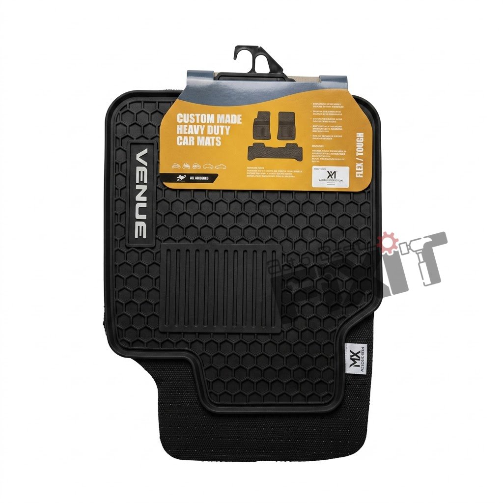 Lite Hyundai Venue (2019-Present) Custom Fit Latex Car Floor Mats – XM Lite | Waterproof & Anti-Skid Compatible with HYUNDAI VENUE (QX) Vehicle