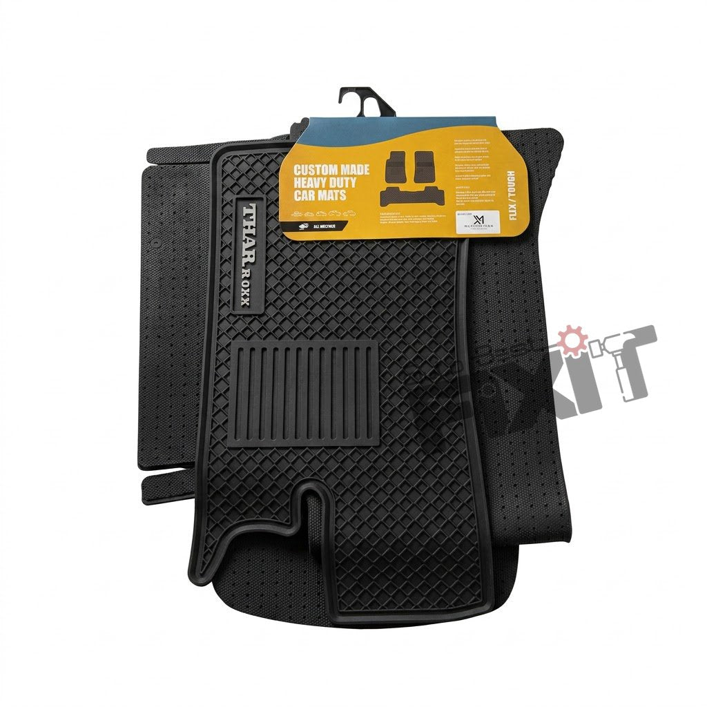 Lite Mahindra Thar Roxx (2024-Present) Custom Fit Latex Car Floor Mats – XM Lite | Waterproof & Anti-Skid Compatible with MAHINDRA THAR ROXX (Y350) Vehicle