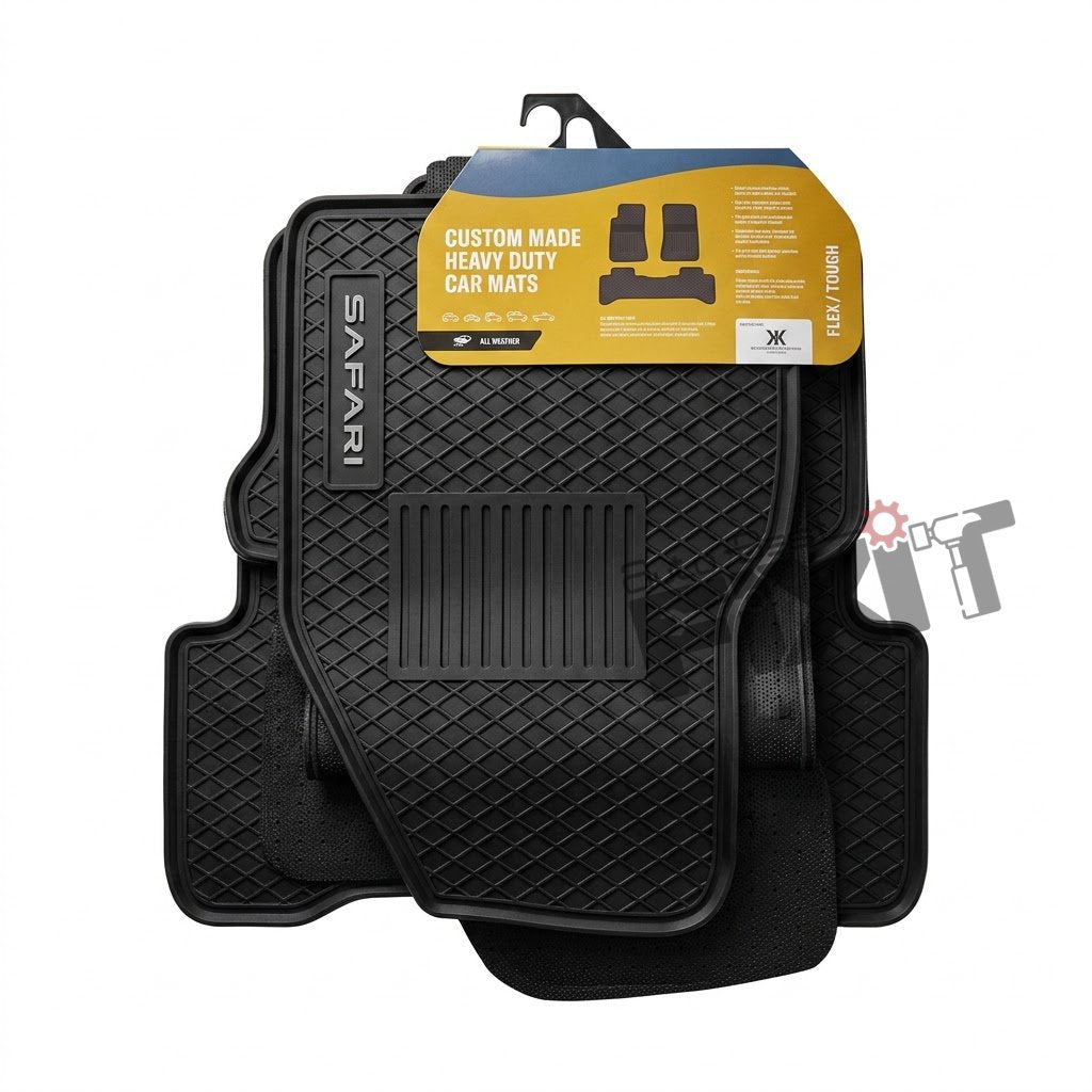 Lite Tata Safari (2021-Present) Custom Fit Latex Car Floor Mats – XM Lite | Waterproof & Anti-Skid Compatible with TATA SAFARI (H9) Vehicle