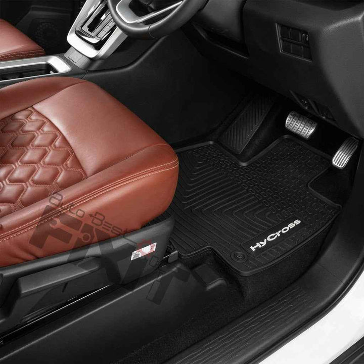 Toyota Innova Hycross (2022-Present) Custom Fit Latex Car Floor Mats - Lite | Waterproof & Anti-Skid | Lite – Installed Photo