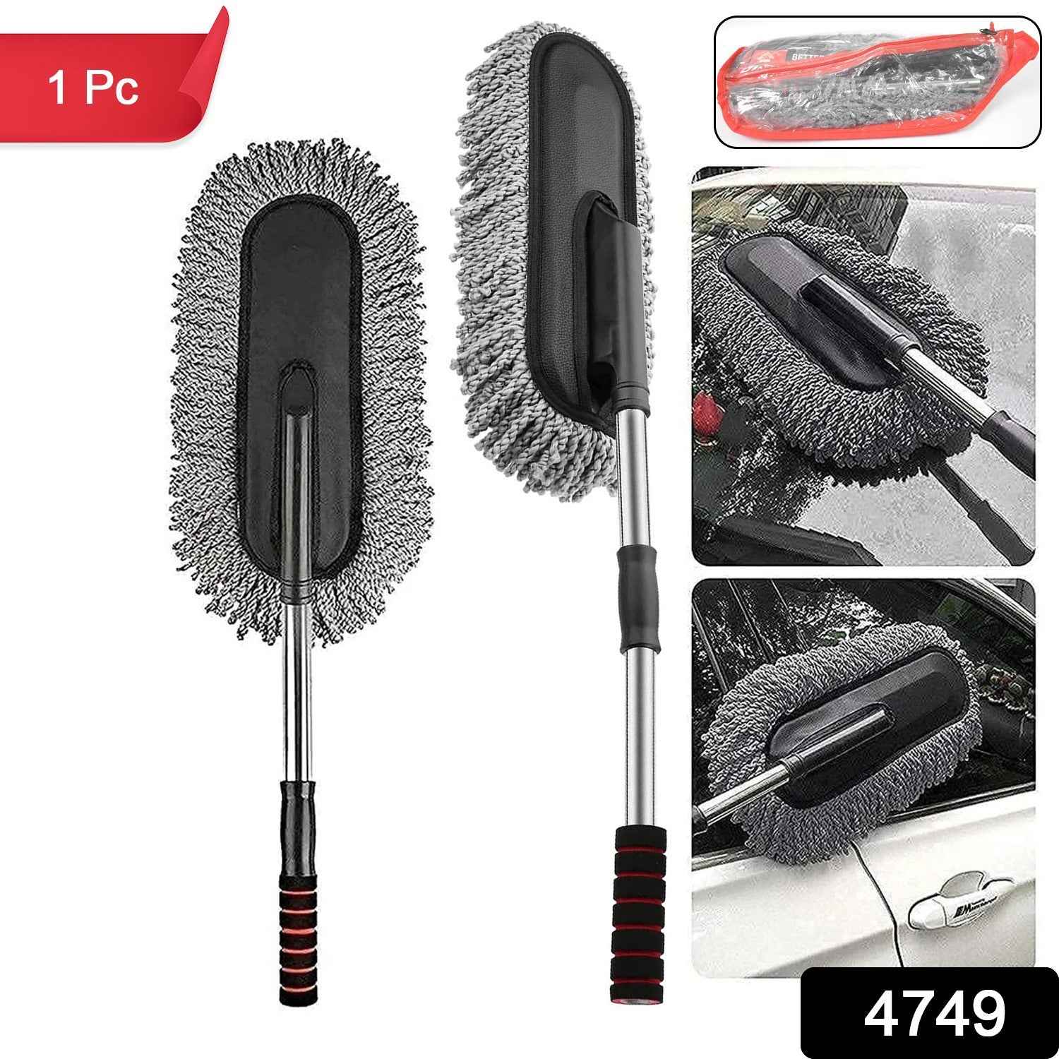 Car Duster Long Retractable soft non-slip handle Multipurpose Microfiber Wash Brush Vehicle Interior And Exterior Cleaning Kit