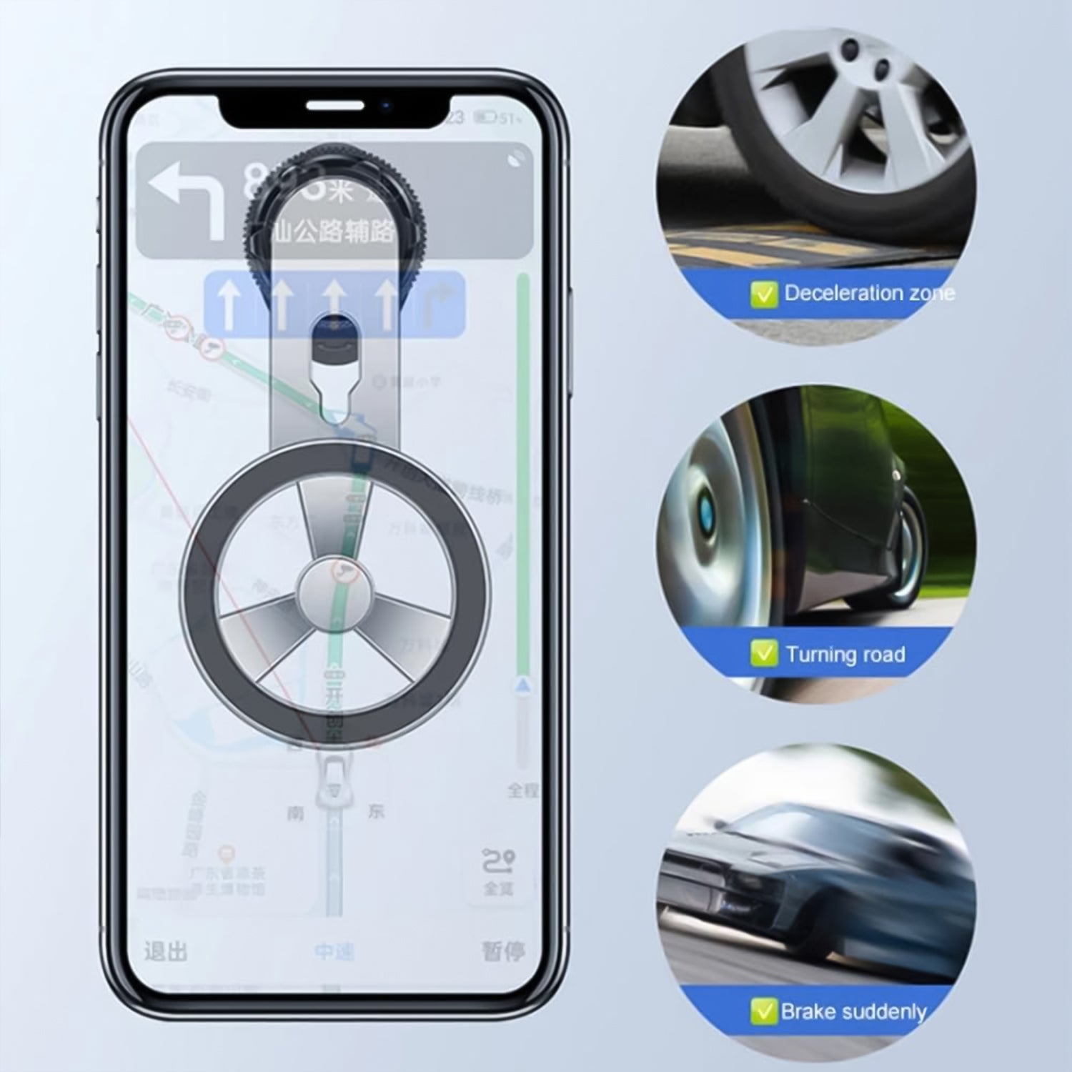 360 Rotatable Foldable Air Vent Magnetic Phone Holder (1 Pc)