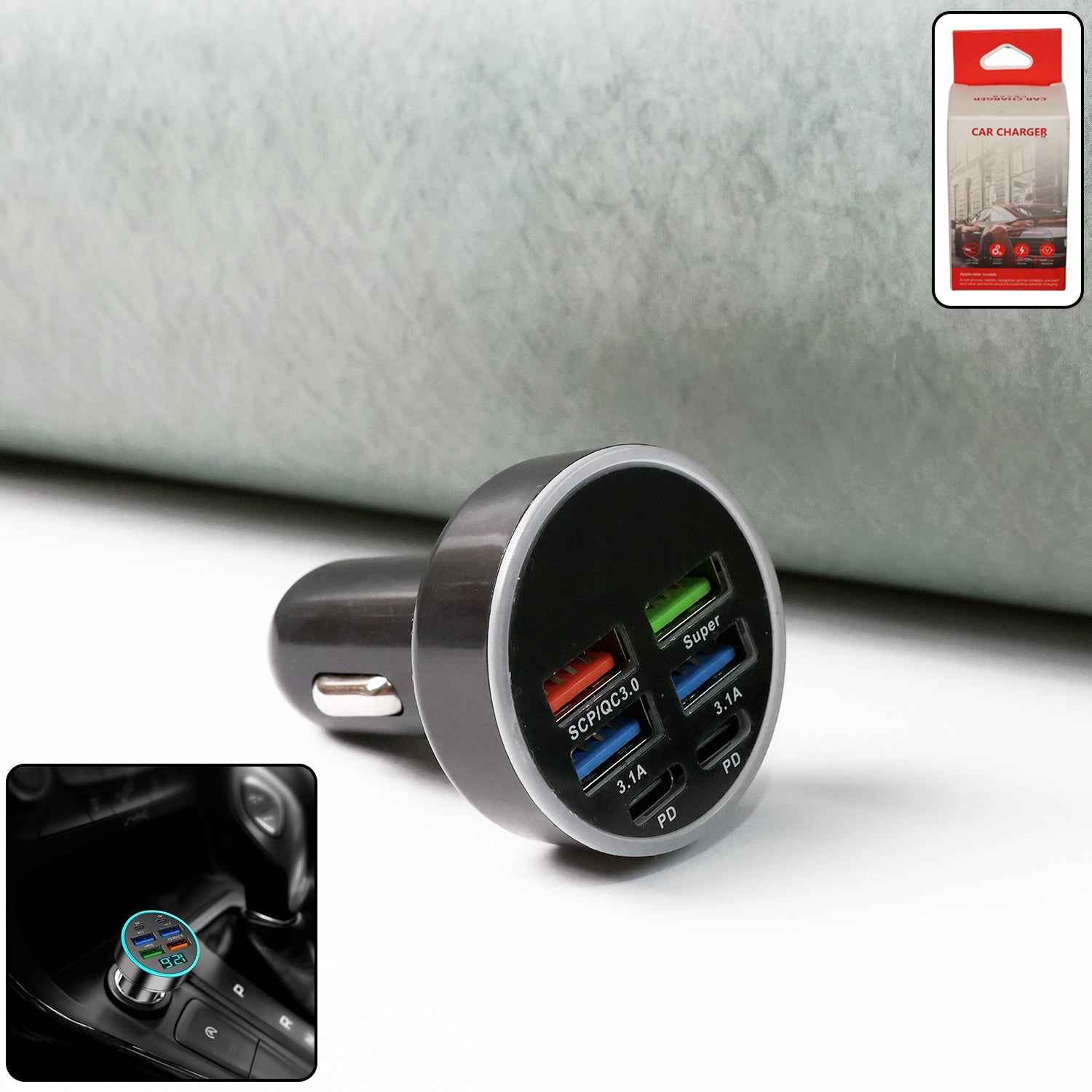 Multi-port Fast Car Charger For 12v24v Vehicles 4-usb Smart Adapter