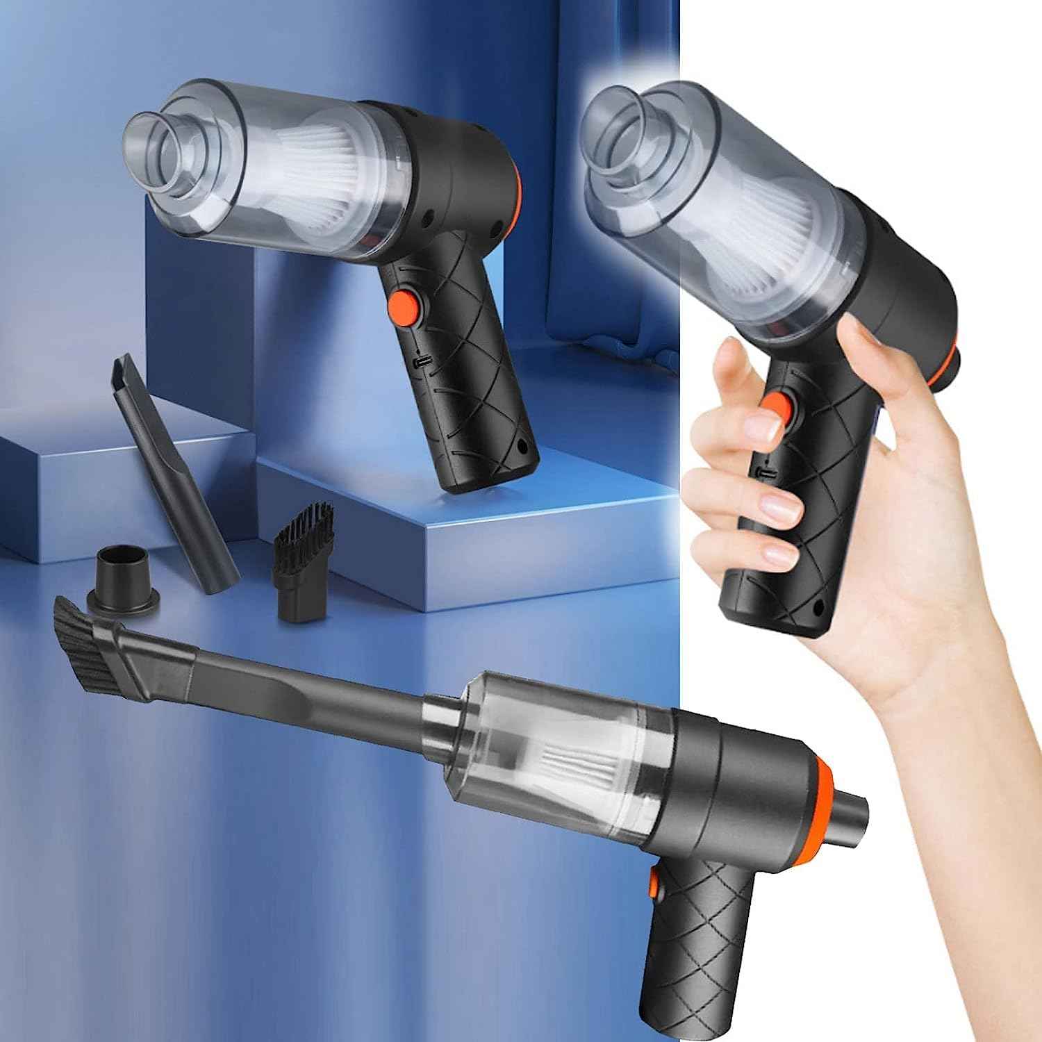Vacuum Cleaner Dust Collection 2 In 1 Car Vacuum Cleaner High-power Handheld Wireless Vacuum Cleaner Home Car Dual-use Portable Usb Rechargeable Mini Car Vacuum For Vehicle Home And Office
