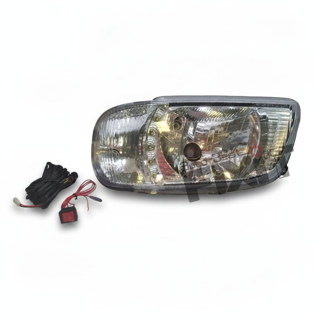 LUMAX HEAD LIGHT ASSEMBLY ALT T-2 WITHOUT MTR-DRL-LEFT-ALTO 2005-2010 PTL Compatible with MARUTI ALTO Vehicle