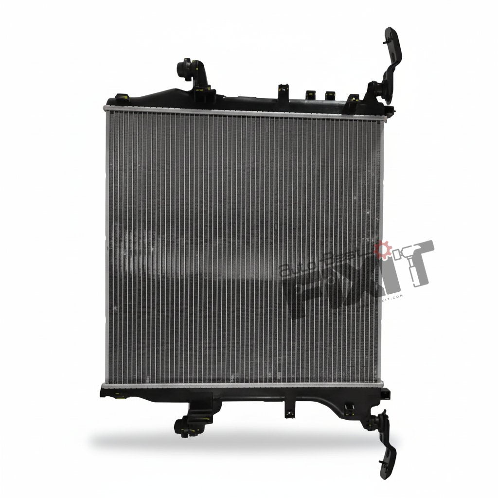 High-performance radiator assy | mahindra scorpio 3rd gen (2014 replacement for 2017) Diesel, Scorpio 3rd Gen F / L (2017-2020) Diesel [Sj / Wl / Wr] showing heavy-duty connector pins and clean unit housing assembly.
