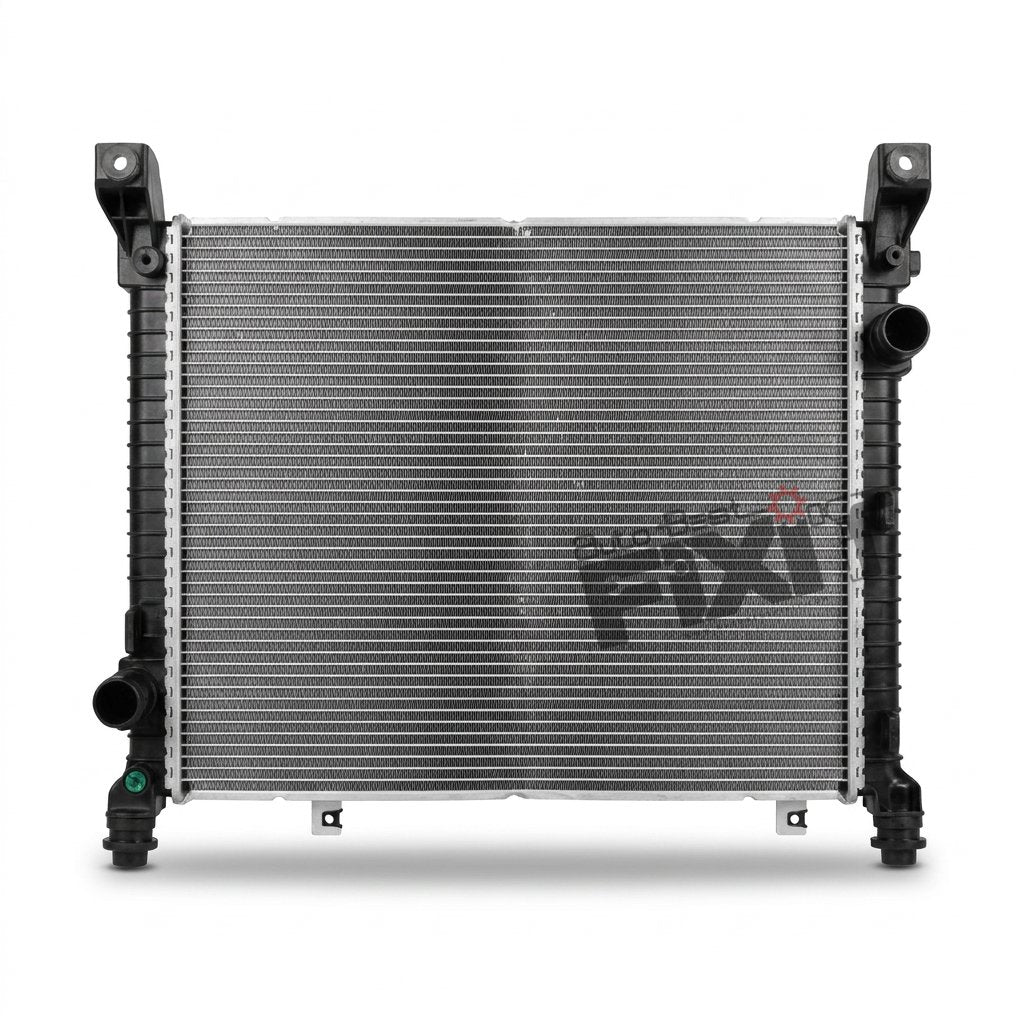 High-performance radiator assy | mahindra xuv 7xo (2026), xuv700 (2021 replacement for 2026) Diesel / Petrol showing heavy-duty connector pins and clean unit housing assembly.