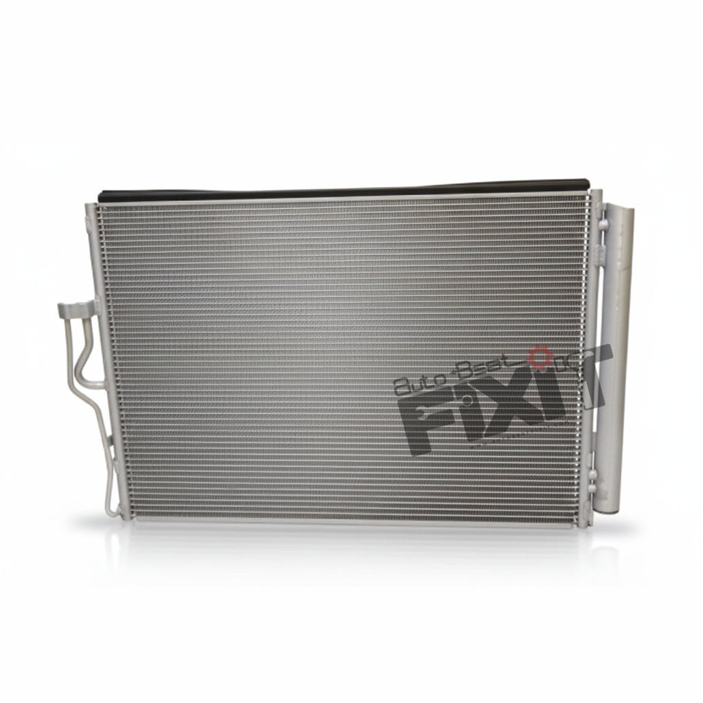 High-performance condenser assy (mt) | mahindra xuv 500 1st gen (2011 replacement for 2015), Xuv 500 2nd Gen (2015-2018), Xuv 500 2nd Gen F / L (2018-2022) Diesel / Petrol showing heavy-duty connector pins and clean unit housing assembly.