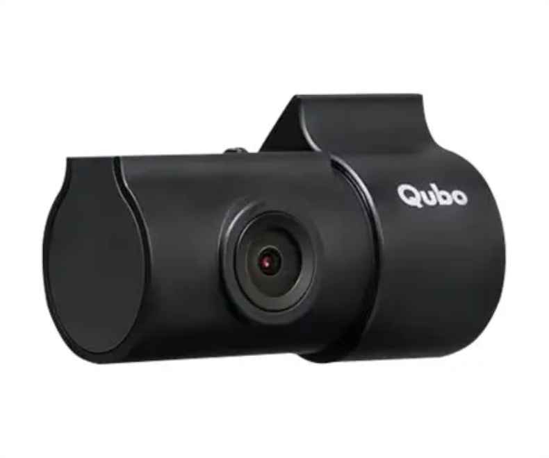 QUBO 3K Front and Rear Dash Cam mounted behind a car windscreen