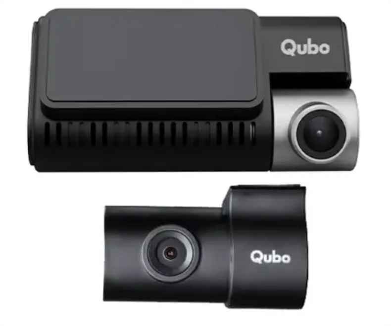 Side angle view of the QUBO 3K Front and Rear Dash Cam
