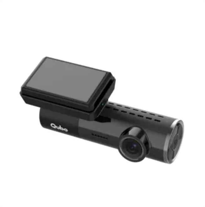 QUBO 4G Live Streaming Dash Cam package contents including cables and mounts
