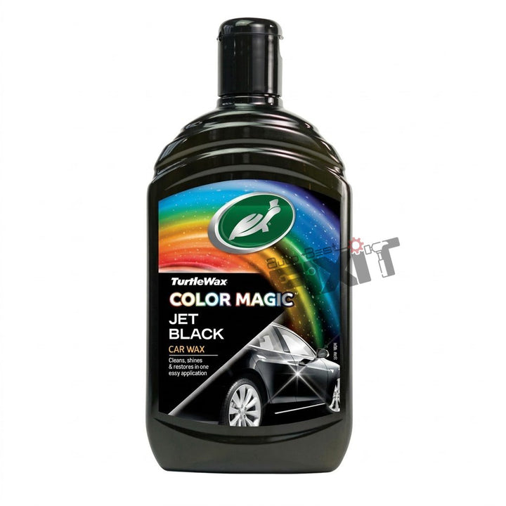 Turtle Wax Color Magic Jet Black Car Wax 500 ml | Colour Car Wax to Hide Swirls & Restore Paint Shine