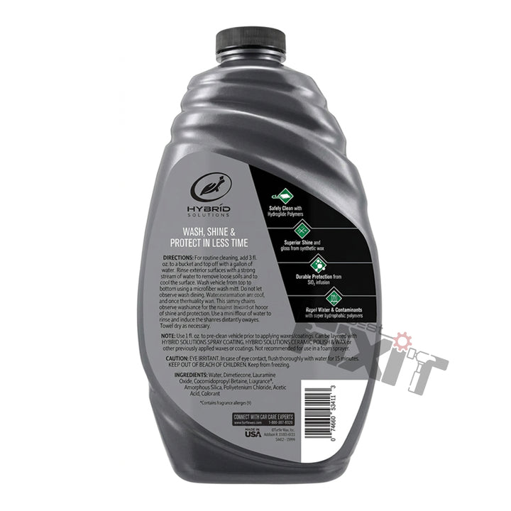 Turtle Wax Hybrid Solutions Ceramic Wash & Wax Car Shampoo 1420 ml | Car Wash Shampoo with Wax for Foam Wash & Shine