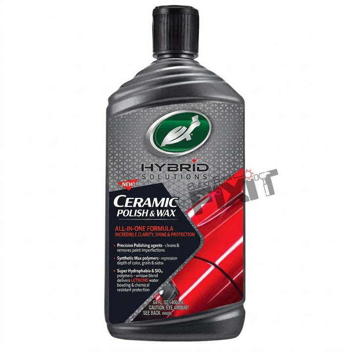 Turtle Wax Hybrid Solutions Ceramic Polish & Wax 414 ml | Ceramic Car Polish & Wax for Gloss and Protection