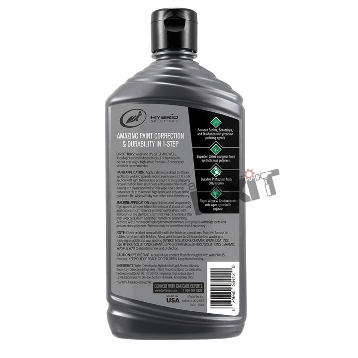 Turtle Wax Hybrid Solutions Ceramic Polish & Wax 414 ml | Ceramic Car Polish & Wax for Gloss and Protection