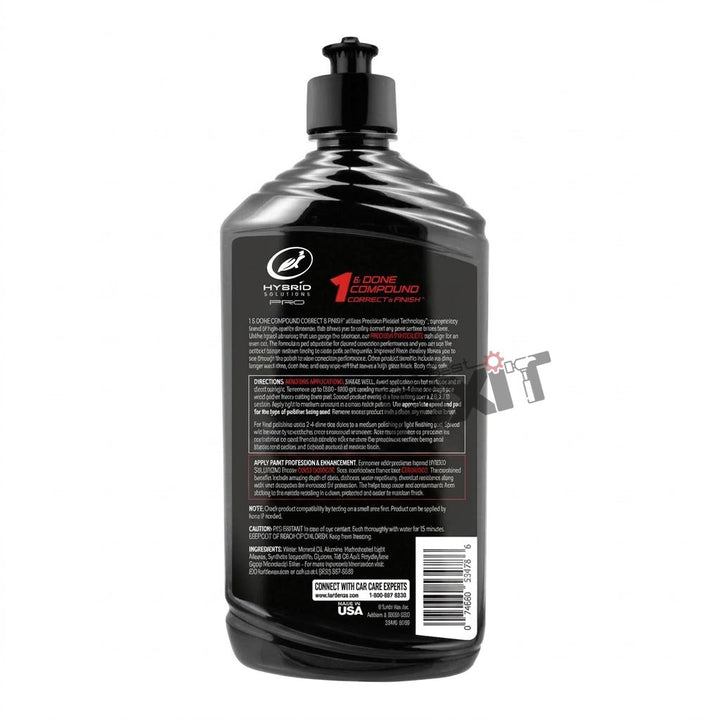 Turtle Wax 1 & Done Compound 473 ml | Car Rubbing & Polishing Compound for Scratch & Swirl Removal