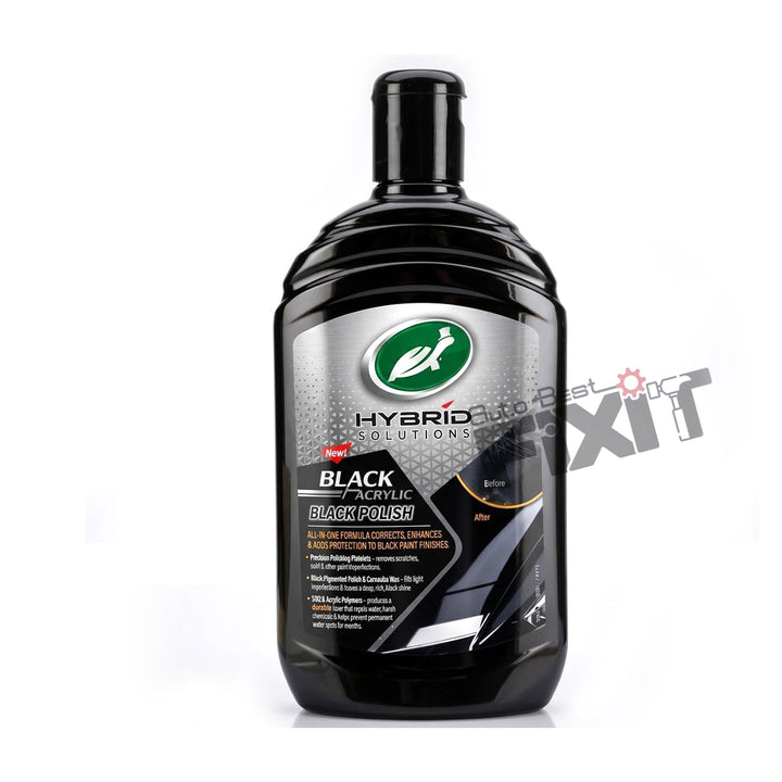 Turtle Wax Hybrid Solutions Ceramic Black Polish 500 ml | Ceramic Black Car Polish for Deep Gloss on Dark Paint