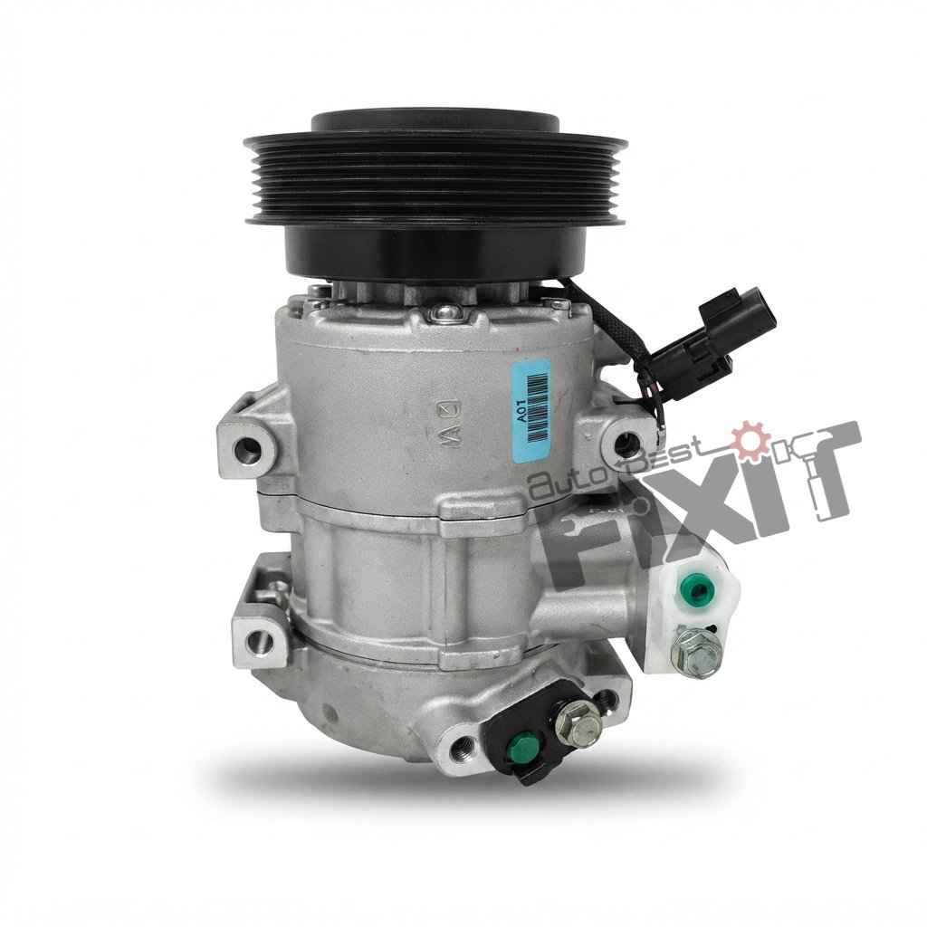 MOBIS (HYUNDAI, KIA) COMPRESSOR ASSY-I20 1ST GEN 2012-2014 PTL/VERNA FLUIDIC 4TH GEN 2011-2014 PTL Compatible Vehicle - Close-Up Detail