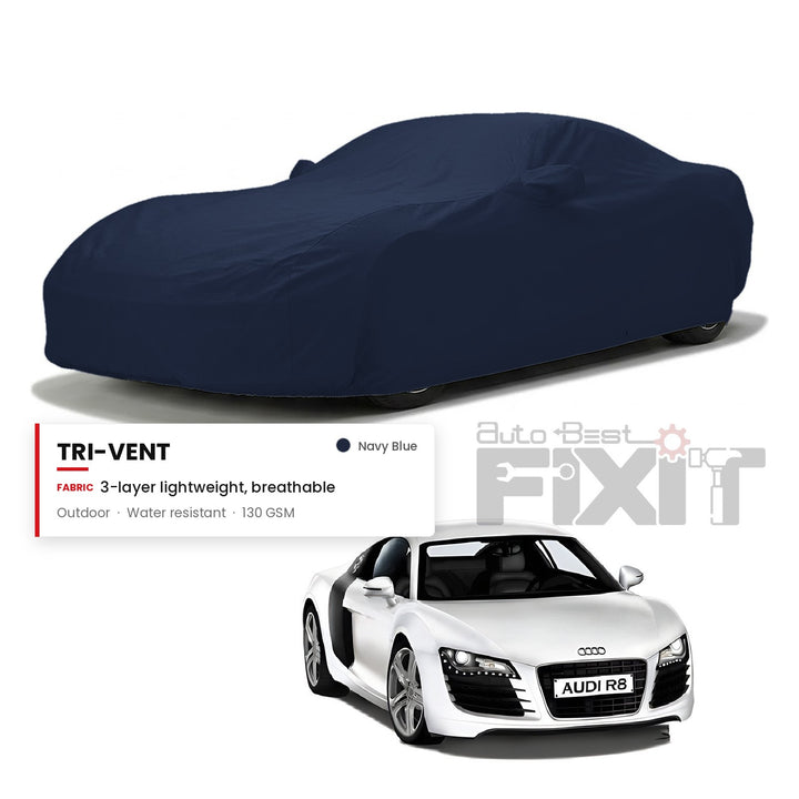 Audi R8 Car Body Cover Waterproof, Scratch Proof with Cotton Lining, Mirror & Antenna Pockets