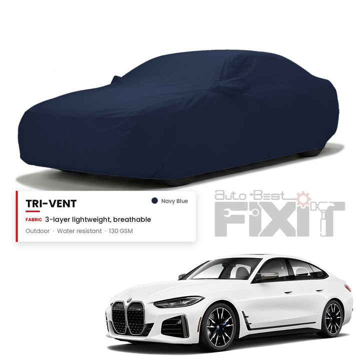 BMW i4 Car Body Cover Waterproof, Scratch Proof with Cotton Lining, Mirror & Antenna Pockets