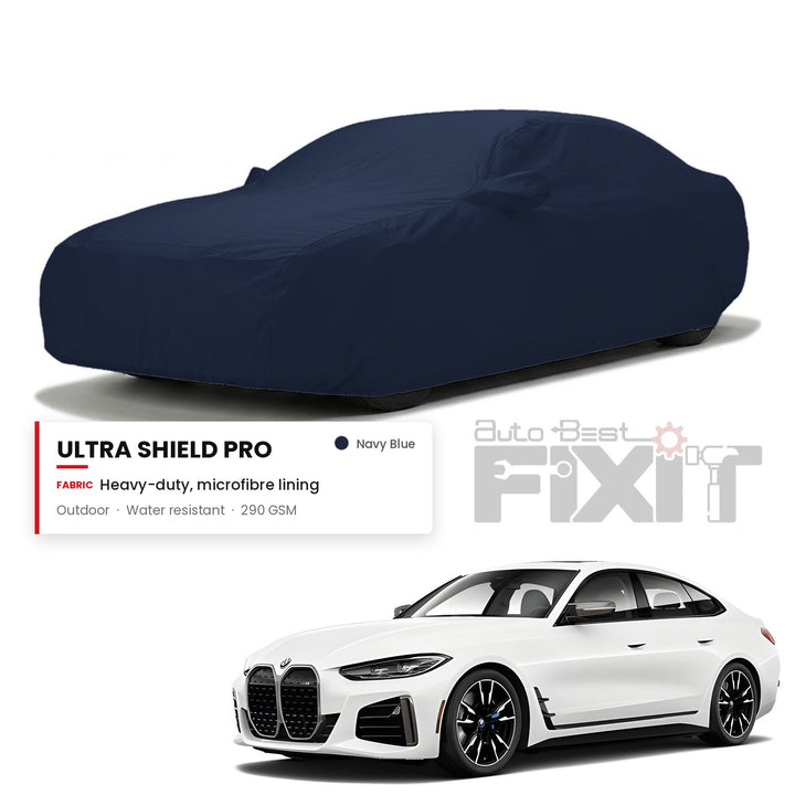 BMW i4 Car Body Cover Waterproof, Scratch Proof with Cotton Lining, Mirror & Antenna Pockets