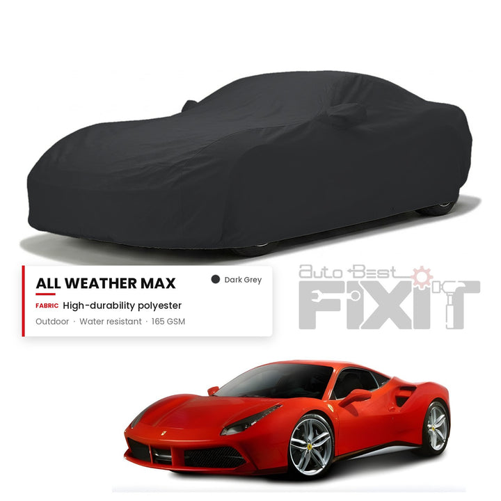 Ferrari 488 Car Body Cover Waterproof, Scratch Proof with Cotton Lining, Mirror & Antenna Pockets