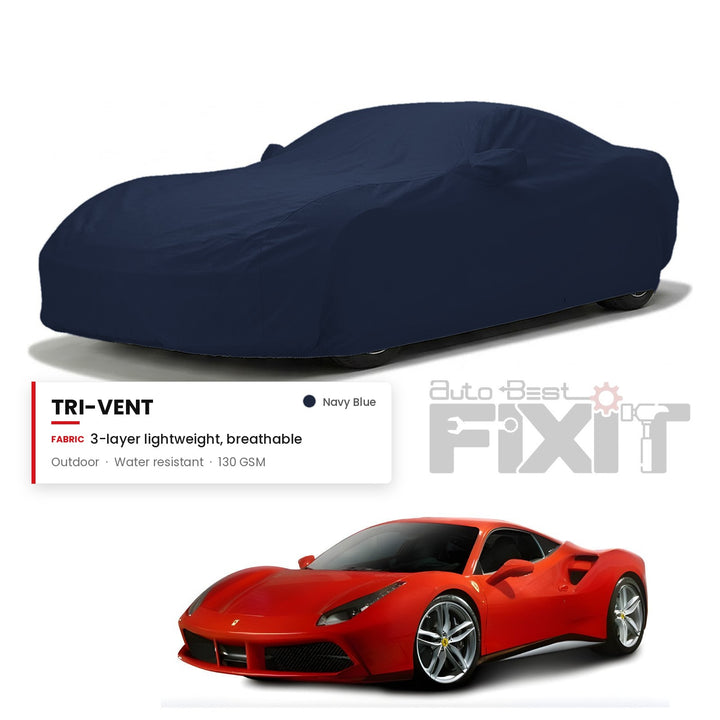 Ferrari 488 Car Body Cover Waterproof, Scratch Proof with Cotton Lining, Mirror & Antenna Pockets