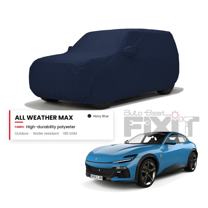 Ferrari Purosangue Car Body Cover Waterproof, Scratch Proof with Cotton Lining, Mirror & Antenna Pockets