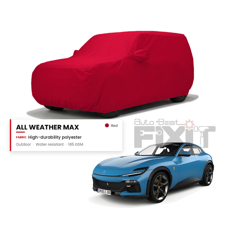 Ferrari Purosangue Car Body Cover Waterproof, Scratch Proof with Cotton Lining, Mirror & Antenna Pockets