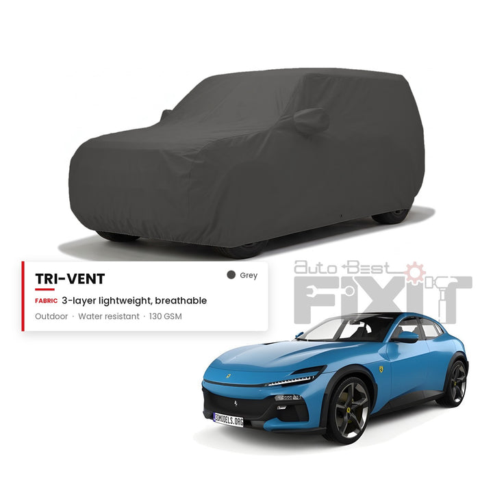 Ferrari Purosangue Car Body Cover Waterproof, Scratch Proof with Cotton Lining, Mirror & Antenna Pockets
