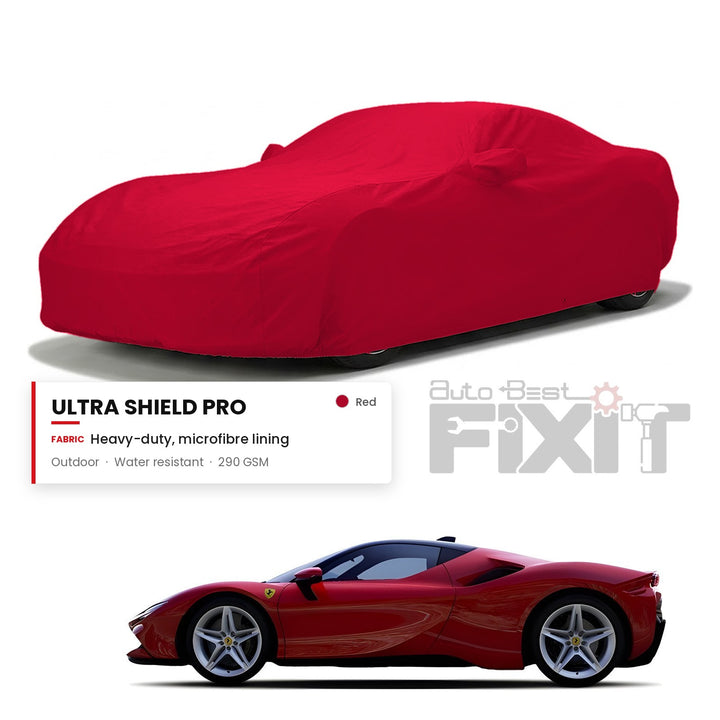 Ferrari SF90 Car Body Cover Waterproof, Scratch Proof with Cotton Lining, Mirror & Antenna Pockets