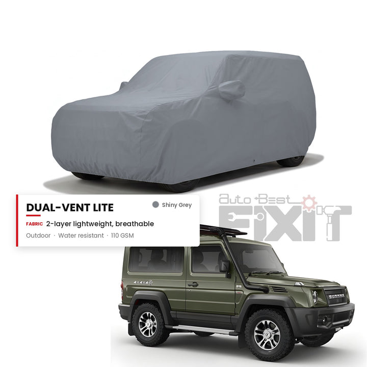 Force Gurkha Car Body Cover Waterproof, Scratch Proof with Cotton Lining, Mirror & Antenna Pockets