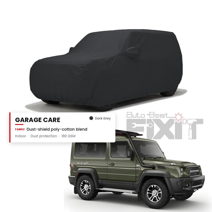 Force Gurkha Car Body Cover Waterproof, Scratch Proof with Cotton Lining, Mirror & Antenna Pockets