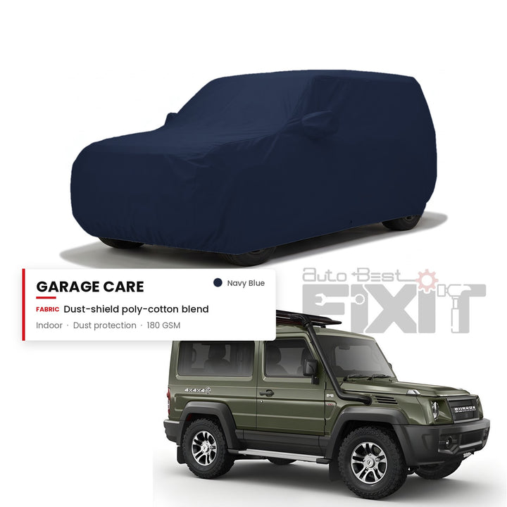 Force Gurkha Car Body Cover Waterproof, Scratch Proof with Cotton Lining, Mirror & Antenna Pockets