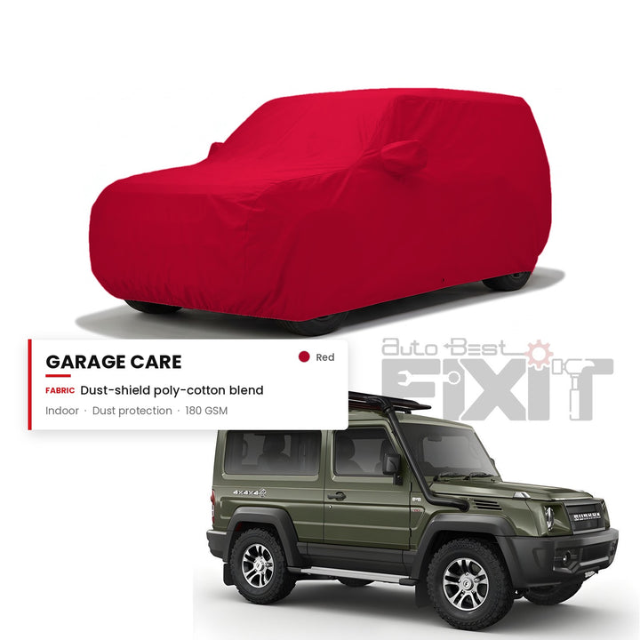 Force Gurkha Car Body Cover Waterproof, Scratch Proof with Cotton Lining, Mirror & Antenna Pockets