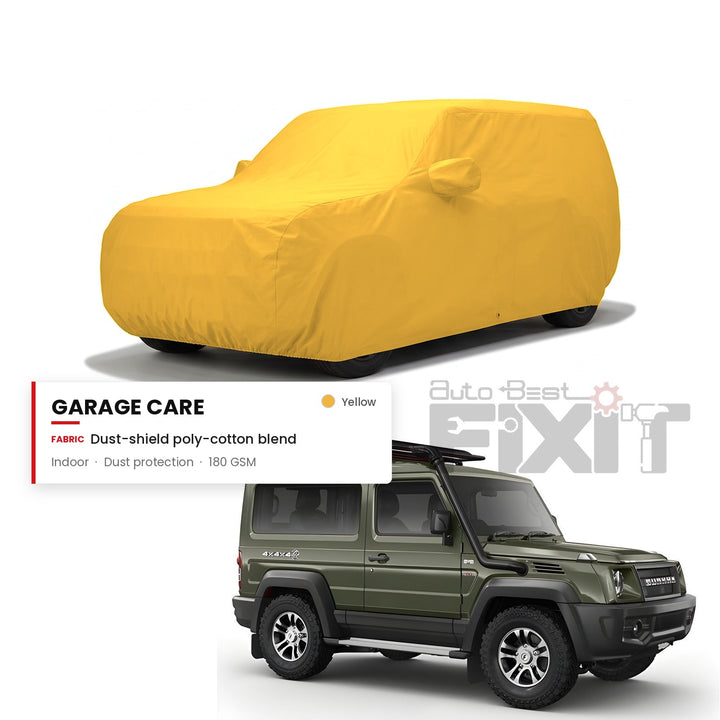 Force Gurkha Car Body Cover Waterproof, Scratch Proof with Cotton Lining, Mirror & Antenna Pockets