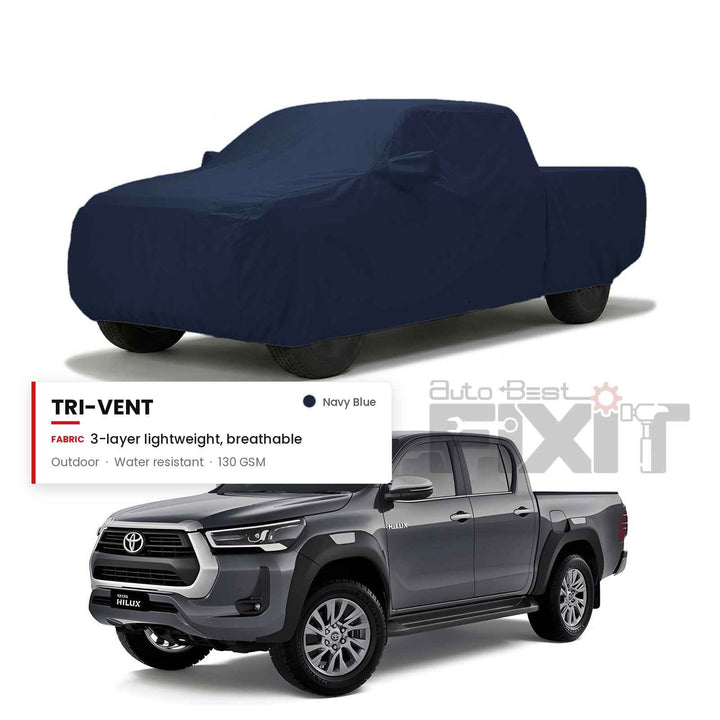 Toyota Hilux Car Body Cover Waterproof, Scratch Proof with Cotton Lining, Mirror & Antenna Pockets