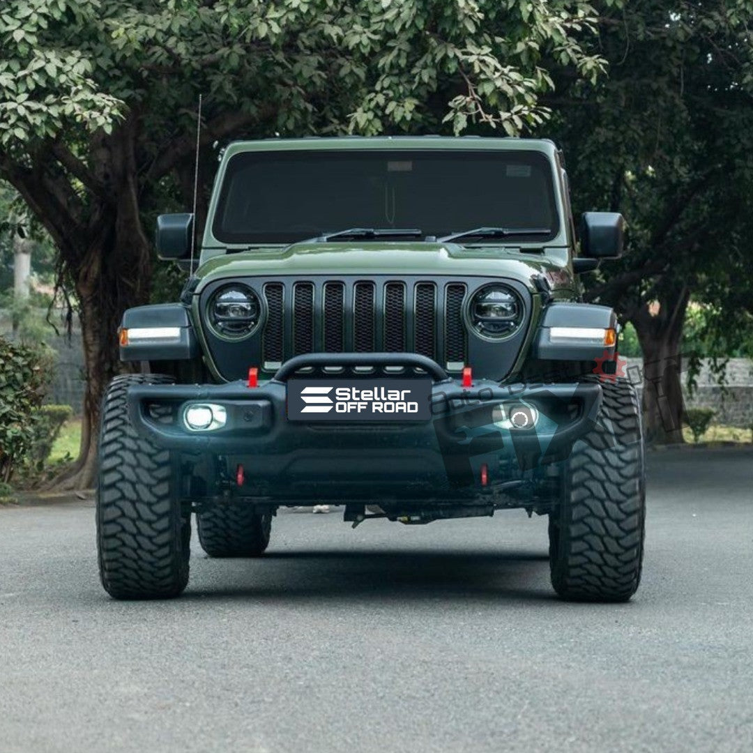 AutoStylenn Jeep Wrangler Front Metal Bumper With Bull Bar For JEEP WRANGLER Compatible with JEEP Wrangler Vehicle_5